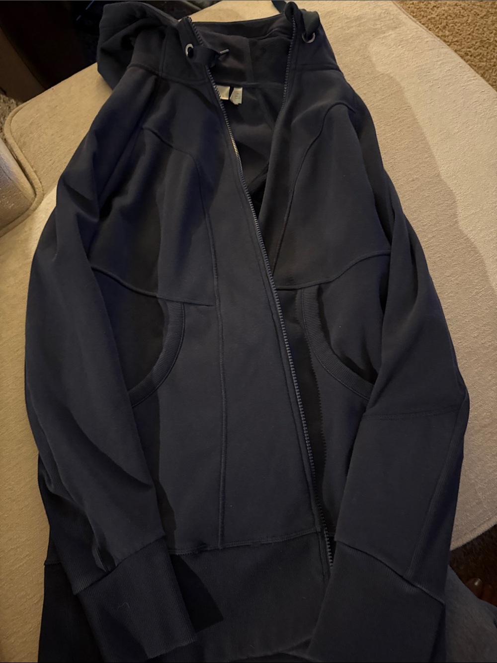 Athleta black Zip-Up Hoodie Jacket - long